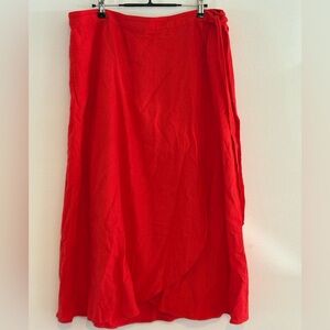Women’s Chic Red Linen Skirt XL